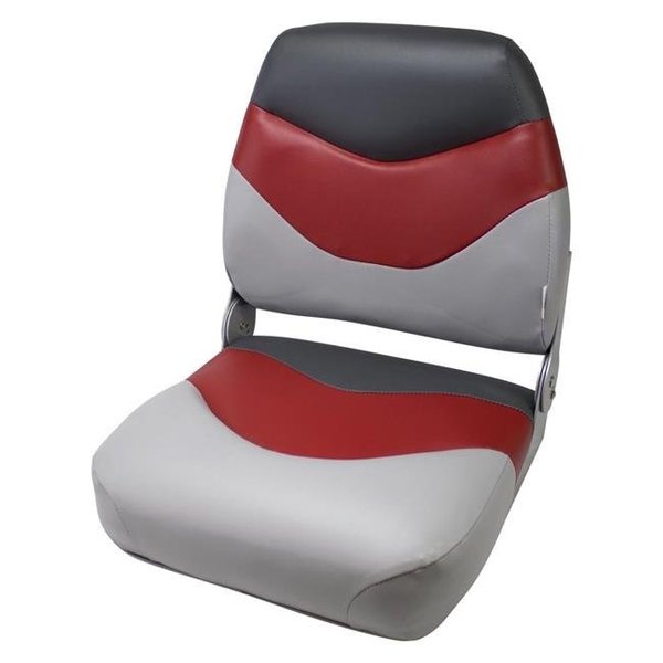 Wise Wise 8WD999PLS-841 Tracker Style Mid Back Fishing Seat - Marble; Dark Red & Charcoal 8WD999PLS-841
